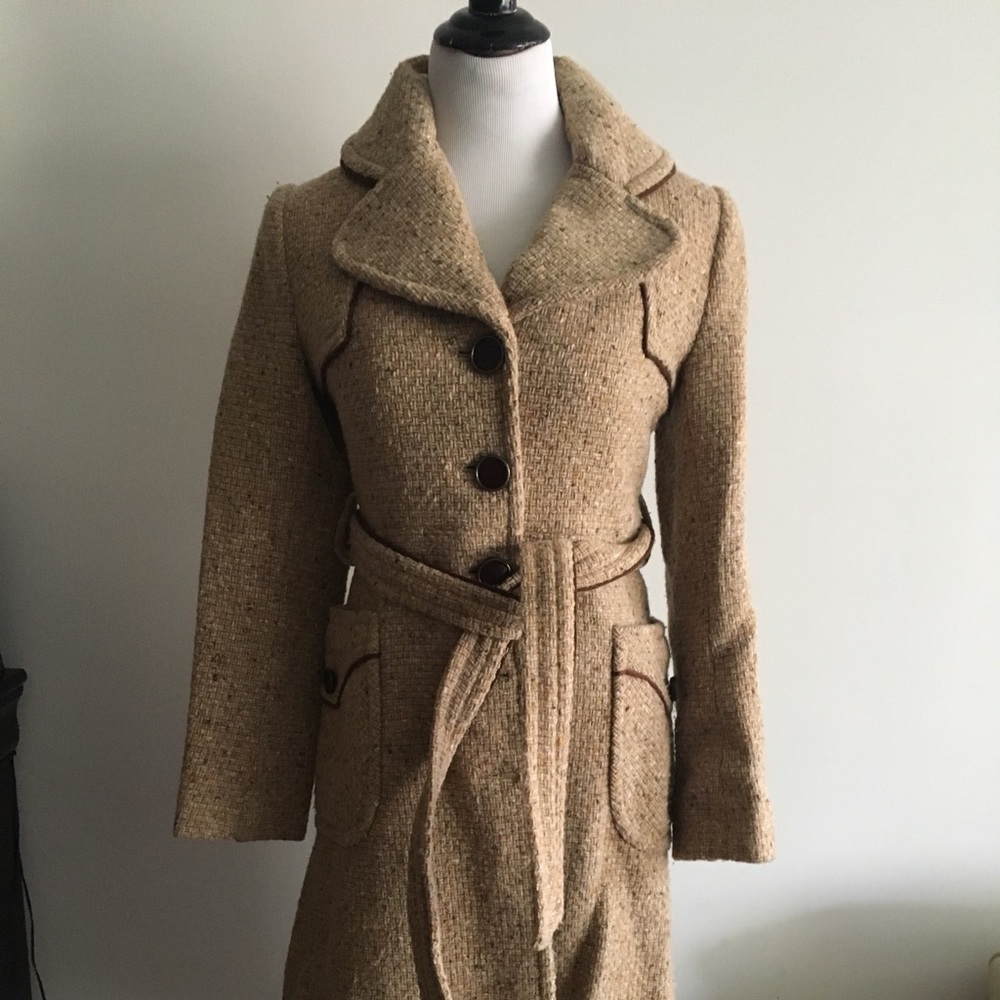 Calypso tweed fall/winter coat. Size US 2